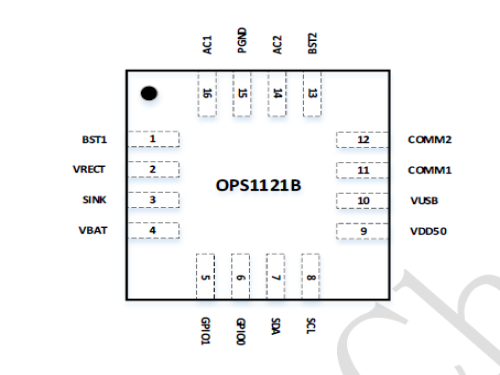 OPS1121B无线充3W（5V/600mA）接收模组，内置充电管理功能，后端直接带载锂电池（4.2 0 V /4.35...
