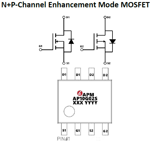 无线充电N+PMOS永源微AP10G02LI(20V N+P) 无线充电N+PMOS永源微AP10G02LI(20V N+P)